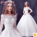 2017 Alibaba Bridal Wedding Dresses Vestidos Beaded manga comprida para venda